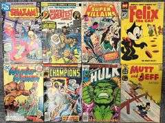 Vintage Bronze & Silver Age Comic Book Lot of 8 DC & Marvel Hulk, Shazam, Wonder Woman, Felix