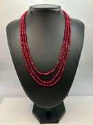 Beautiful 205 Cttw Natural Mined From The Earth Ruby  Necklace