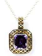 Sterling & 14K Gold Amethyst Necklace