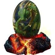 Crystal Lava Dragon Egg with Illuminated Base