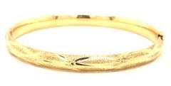 Popular 14K YG Etched Opening Bangle