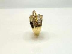 Sparkling 14 K Yellow Gold Plate  CZ Single Band Trendy Stack Look Ring