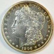 Rare key date 1904-S Morgan Silver Dollar in AU/Unc, cleaned