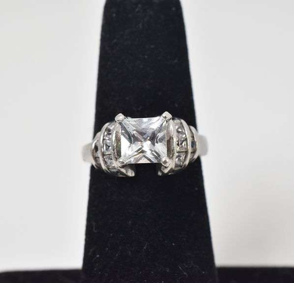 CZ Gemstone Ring In Sterling Silver