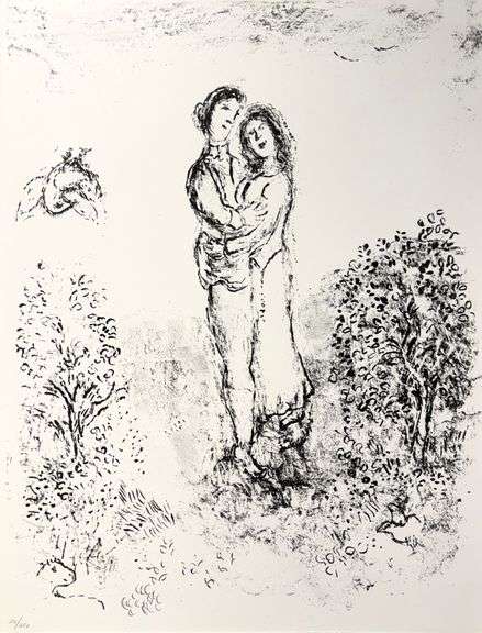 Exclusive Marc Chagall Limited Edition Lithograph from 'The Tempest' Suite, 1975