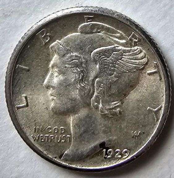 1929 BU Full Split Bands Mercury Dime