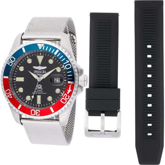 Invicta Pro Diver Quartz Black Dial Pepsi Bezel Men’s Watch