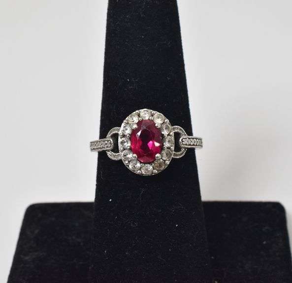 Pink CZ Gemstone Ring In Sterling Silver