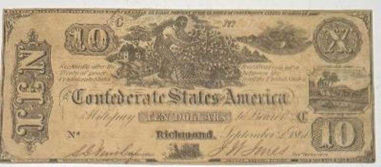 Early Sept 2 1861 $10 Series CSA Note