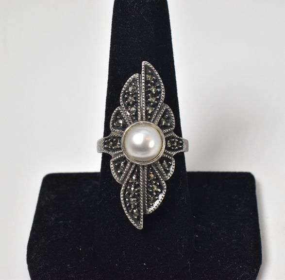 Pearl Gemstone Ring In Sterling Silver