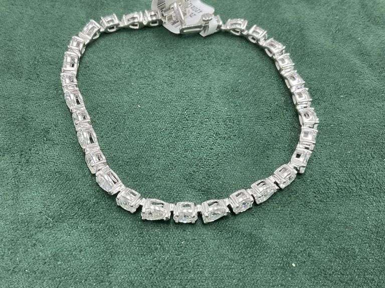 Diamond Tennis Bracelet 14K White Gold Multi-Cut Stones 8.5 Carats