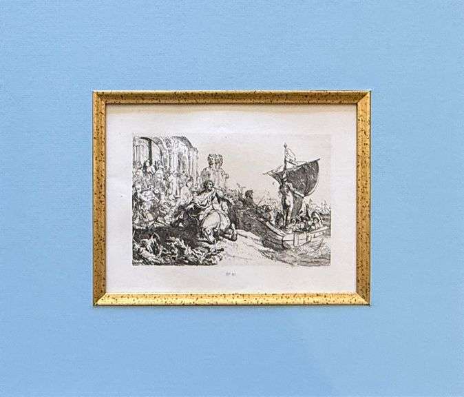 Extremely Rare and Collectible Antique Etching After Rembrandt, c. 1880