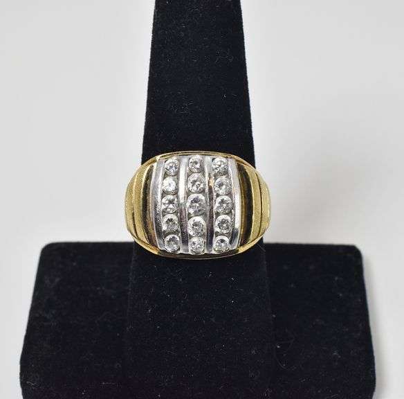 Elegant CZ Gemstone Ring In Vermeil Sterling Silver