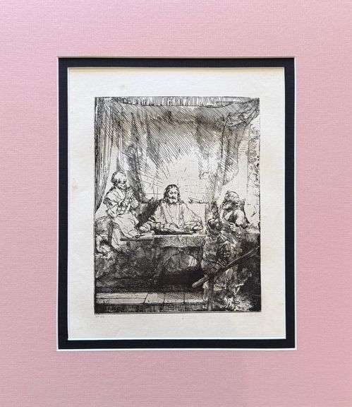 Extremely Rare and Collectible Antique Etching After Rembrandt, c. 1880