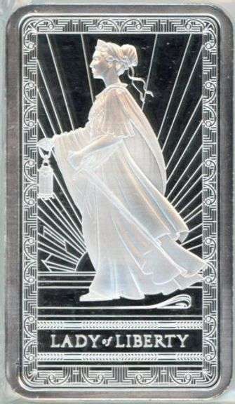 Gorgeous Prooflike Lady Liberty 10 ozs Fine .999 Silver in plastic