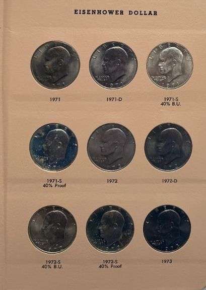 Complete Unc and Proof Ike Dollar Set in a Dansko album