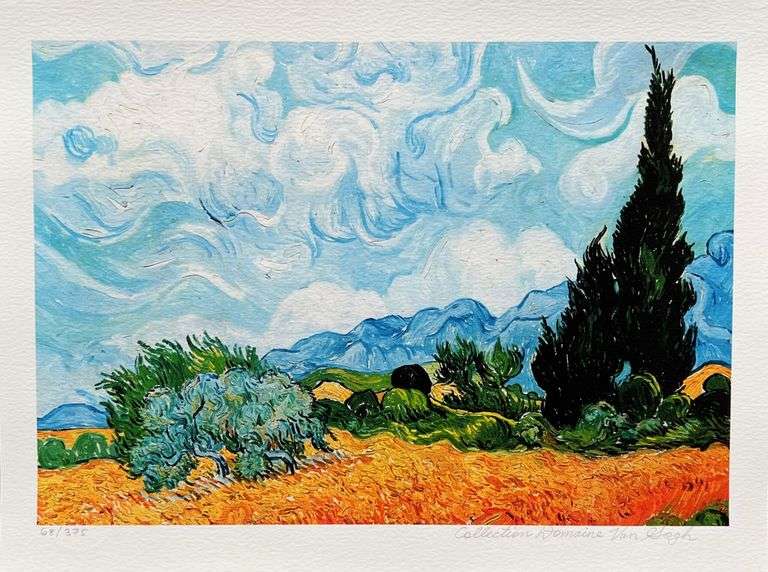 Estate Pencil Signed Vincent Van Gogh, Wheat Field