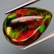 Continuous flashing! Silky black color! 4.90ct Black Opal!