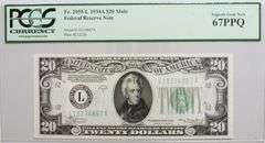 Superb 1934A $20 Mule S.F. PCGS 67-Finest Known Rare Note!