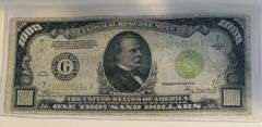 $1000 1934 Federal Reserve Note Low Serial Number