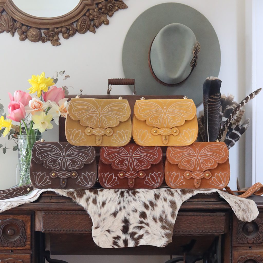 A set of vintage-inspired purses.