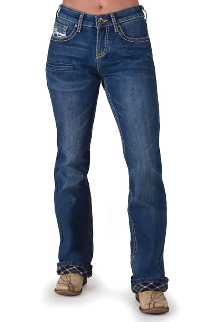 Cowgirl Tuff DFMI Medium Flannel Jeans.