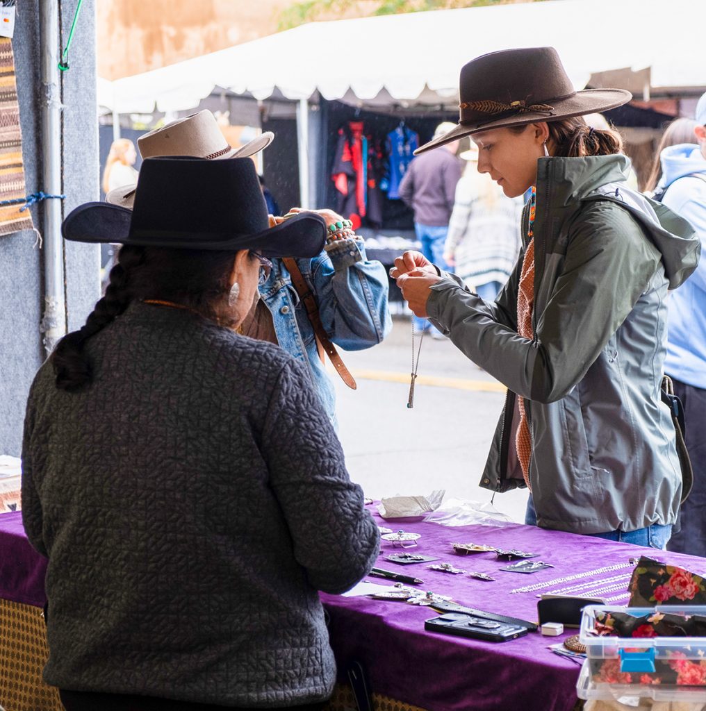 Shopping at the Santa Fe Indian Market.
