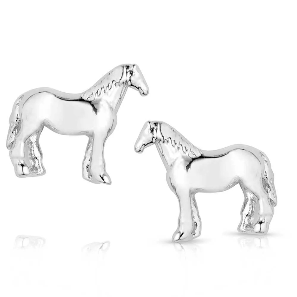 The Montana Silversmiths Quarter Horse Earrings, the perfect piece of horse girl apparel.