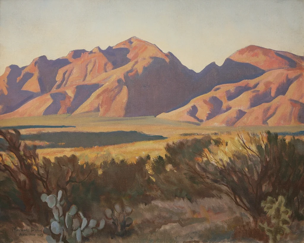 A Maynard Dixon painting of the Catalina Mountains.