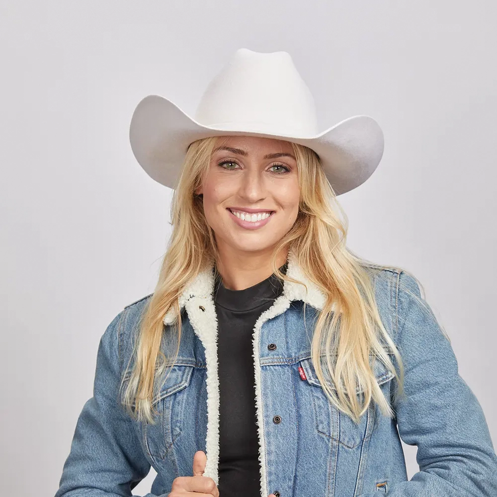 Cattleman Women’s Felt White Cowgirl Hat.