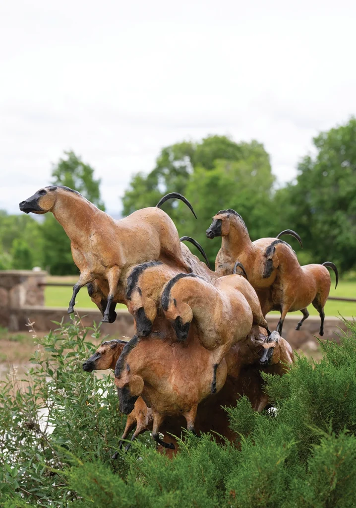 A creation in her garden at home, called “Mares of the Ice Age.”