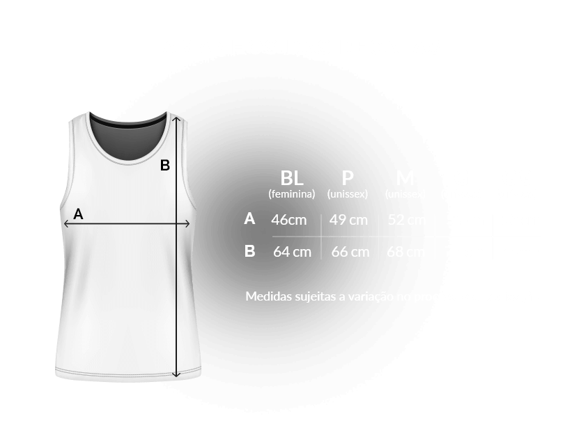 Tamanhos camiseta