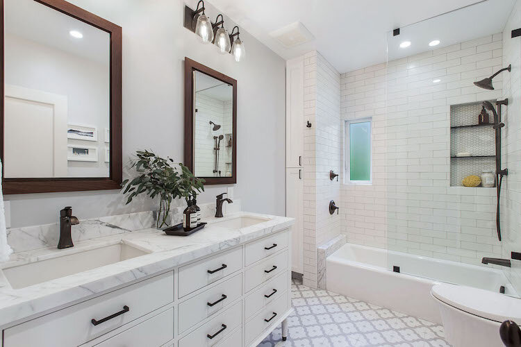 You can still achieve low-cost visual impact in your bathroom.