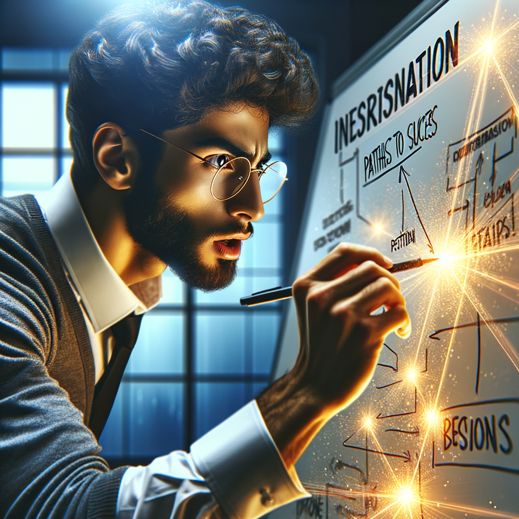 Draw a guy who has a lot of passion to become successful and trying his best to achieve them