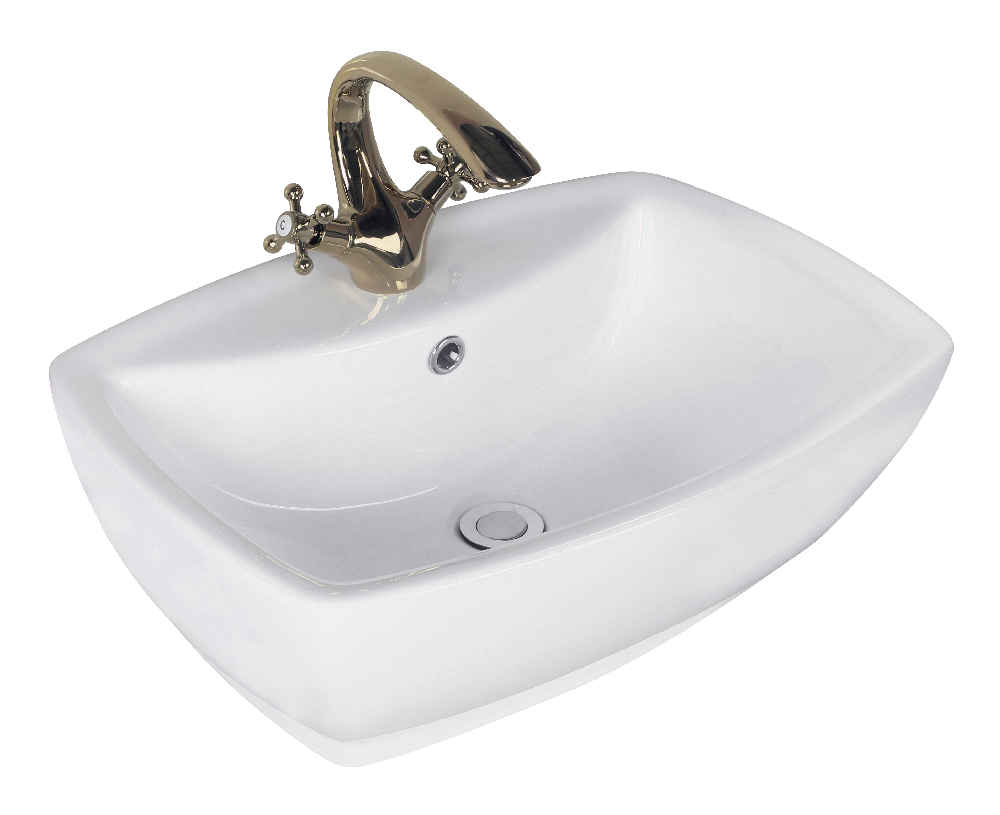 21.75-in. x 15.75-in. Rectangle Bathroom Vessel Sink White Enamel Glaze