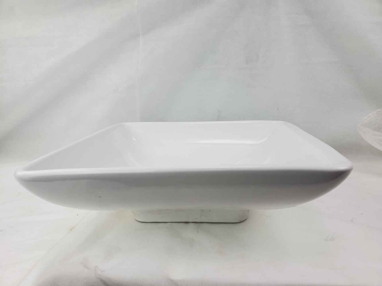 15.75-in. x 15.75-in. Square Bathroom Vessel Sink White Enamel Glaze