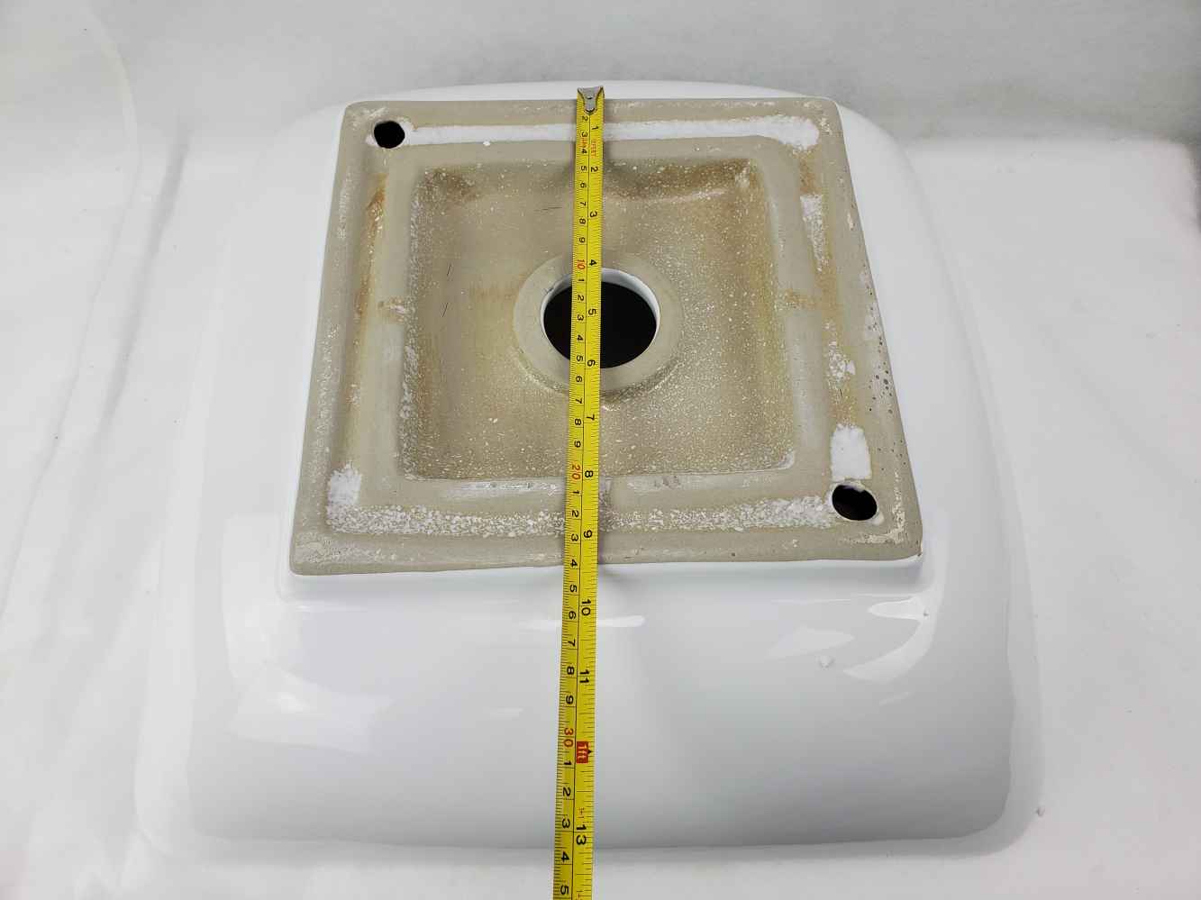 16.5-in. x 16.5-in. Square Bathroom Vessel Sink White Enamel Glaze