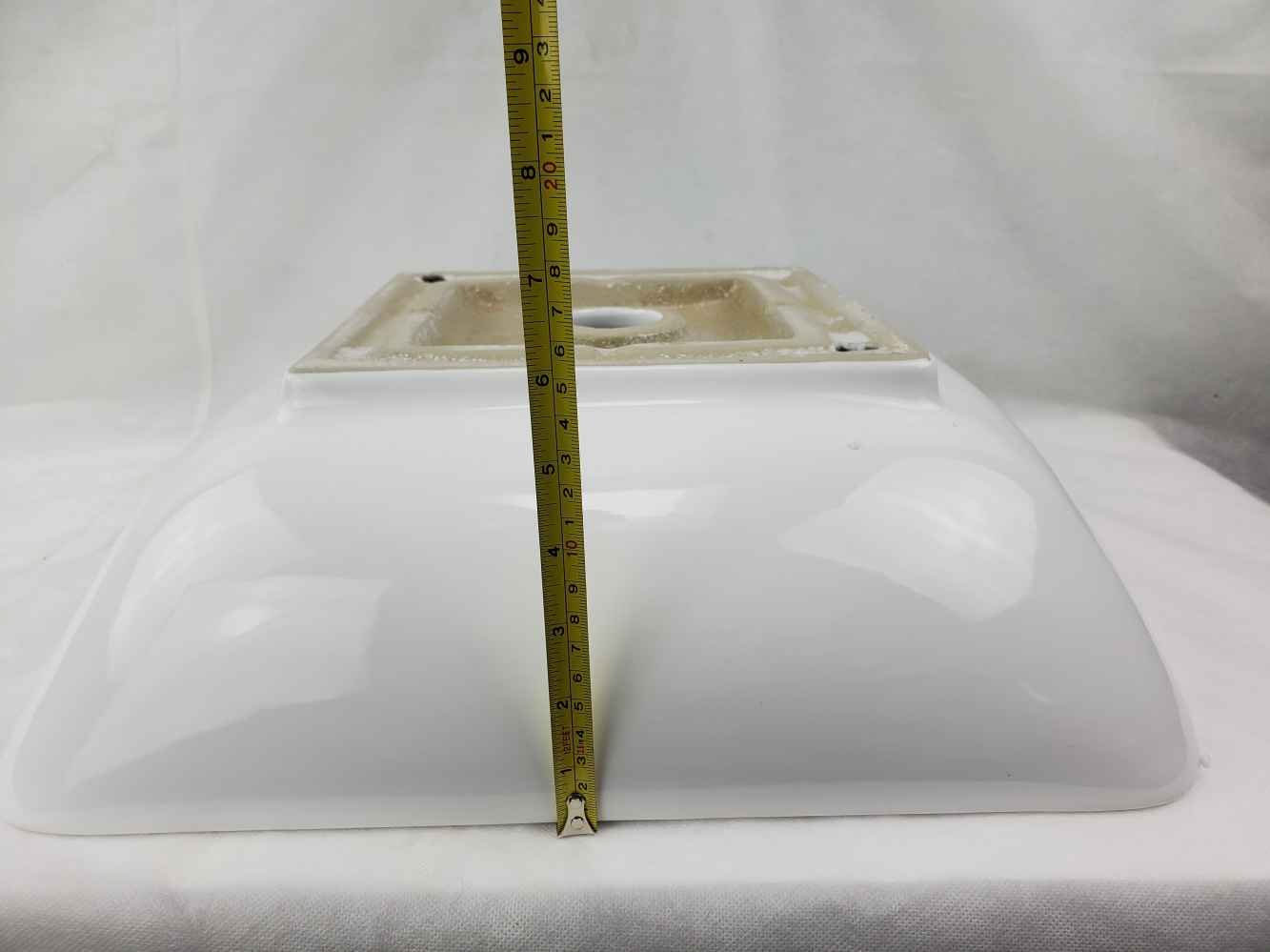 16.5-in. x 16.5-in. Square Bathroom Vessel Sink White Enamel Glaze