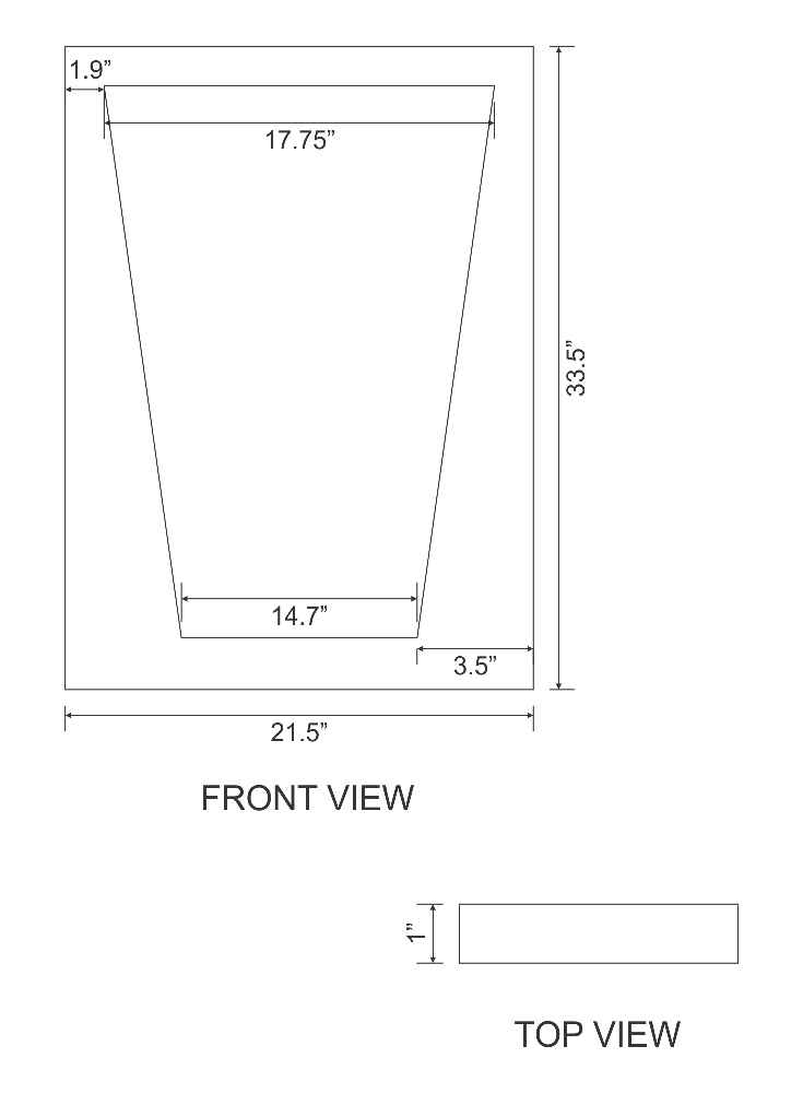 21.5-in. W 33.5-in. H Modern Plywood-Melamine Wood Mirror In Wenge