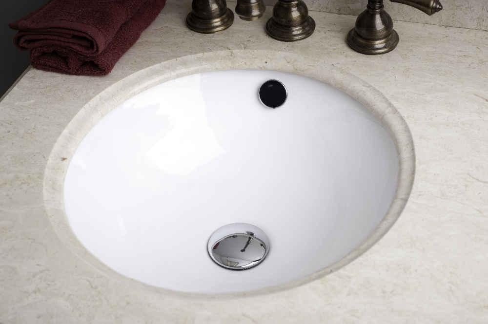 16.5-in. W CUPC Round Bathroom Undermount Sink Set In White - Chrome Hardware - Overflow Drain Incl.