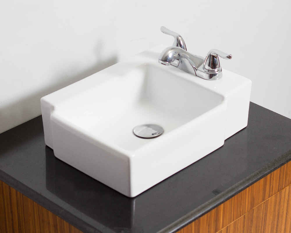 16.25-in. x 11.75-in. Rectangle Bathroom Vessel Sink White Enamel Glaze