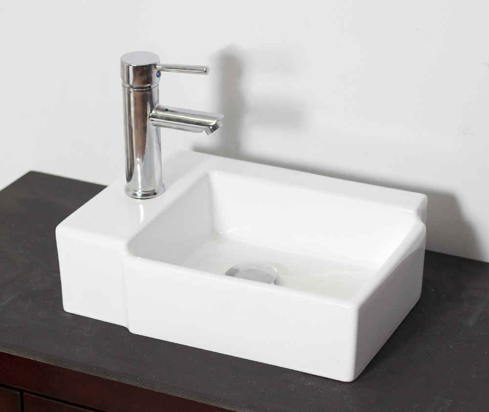 16.25-in. x 11.75-in. Rectangle Bathroom Vessel Sink White Enamel Glaze
