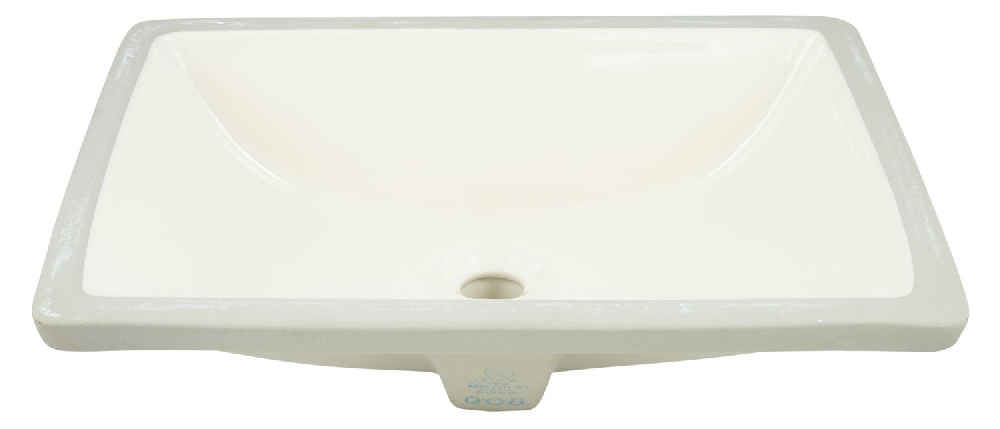 18.25-in. W CUPC Rectangle Bathroom Undermount Sink Set In Biscuit - Chrome Hardware - Overflow Drain Incl.