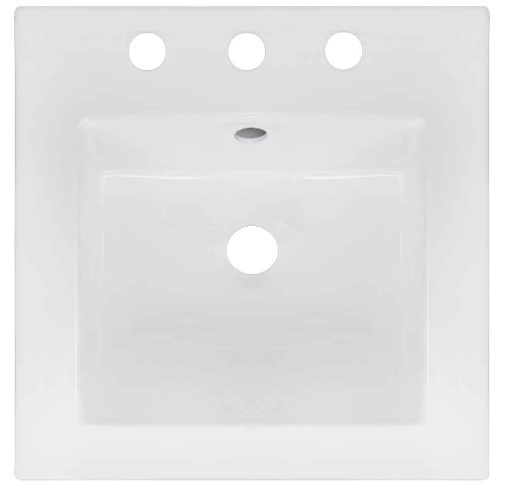 16.5-in. W 16.5-in. D Ceramic Top In White Color For 3H8-in. Faucet