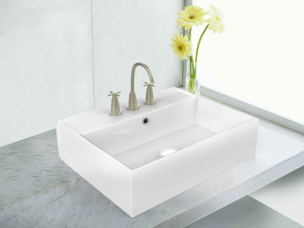 19.75-in. x 13.75-in. Rectangle Bathroom Vessel Sink White Enamel Glaze