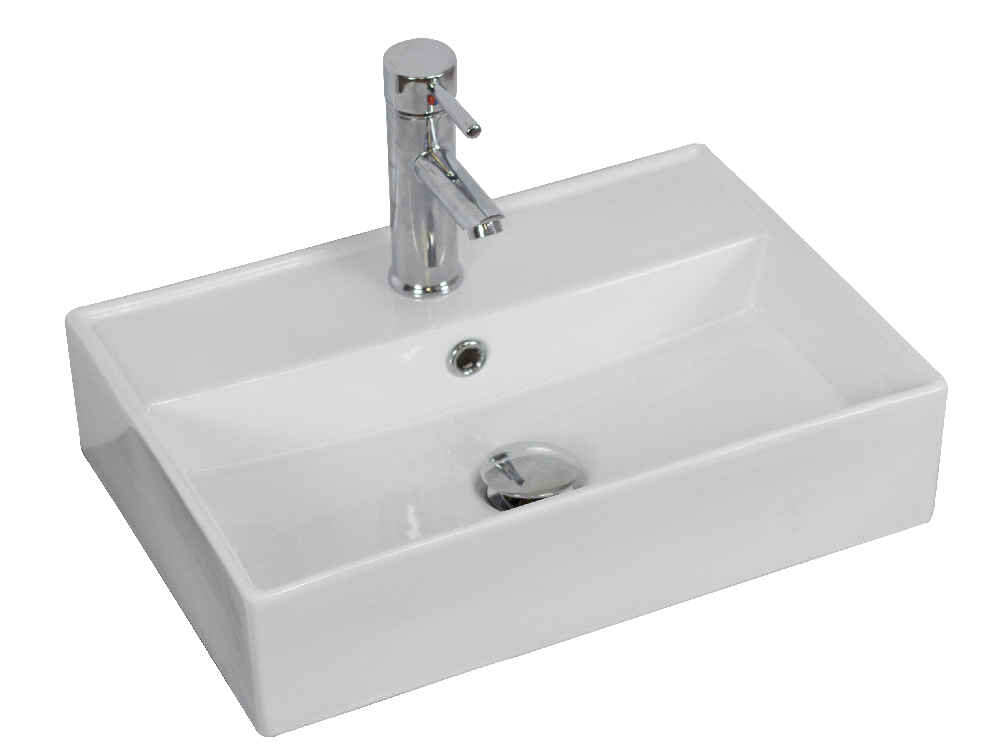 19.75-in. x 13.75-in. Rectangle Bathroom Vessel Sink White Enamel Glaze
