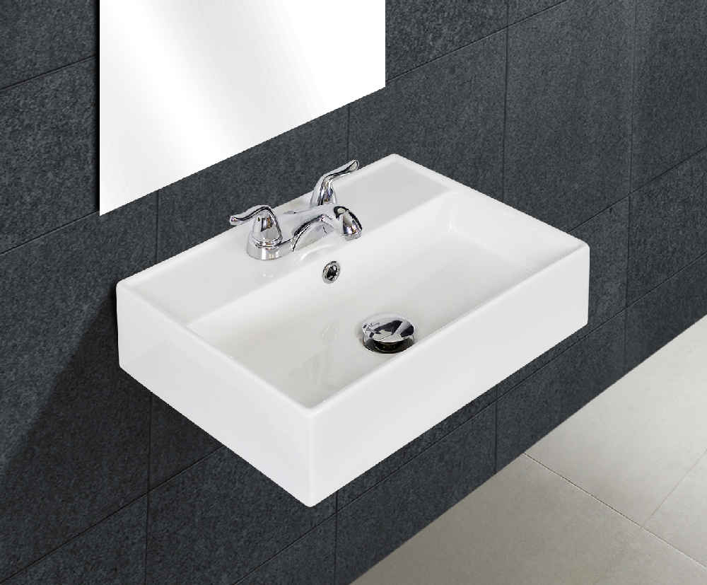 19.75-in. x 13.75-in. Rectangle Bathroom Vessel Sink White Enamel Glaze