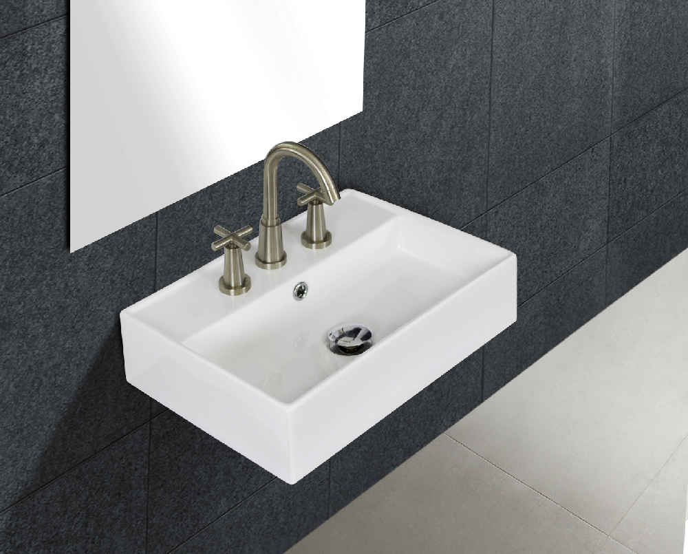 19.75-in. x 13.75-in. Rectangle Bathroom Vessel Sink White Enamel Glaze