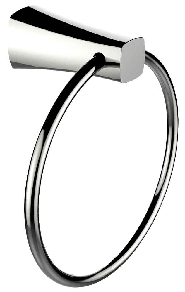 Chrome Plated Towel Ring With Single Rod Towel Rack Accessory Set