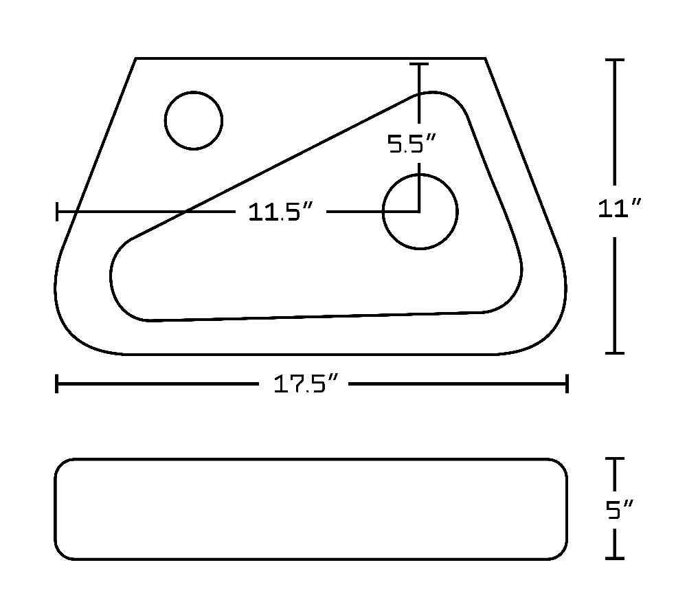 17.5-in. x 11-in. Rectangle Bathroom Vessel Sink Set White Enamel Glaze